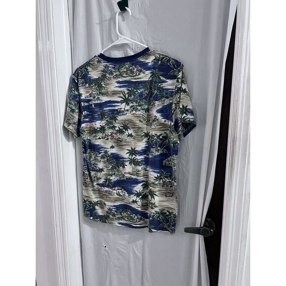 J.Crew T-Shirt Mens Medium Slim Washed Short Sleeve Hawaiian All Over Beach - Picture 8 of 8